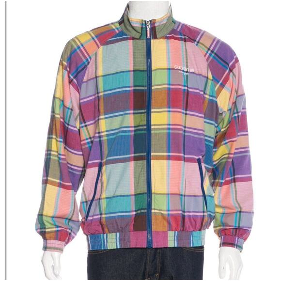 Supreme Madras Track Jacket Multi Color Plaid S/s‎ 17 Size Medium - Picture 1 of 7